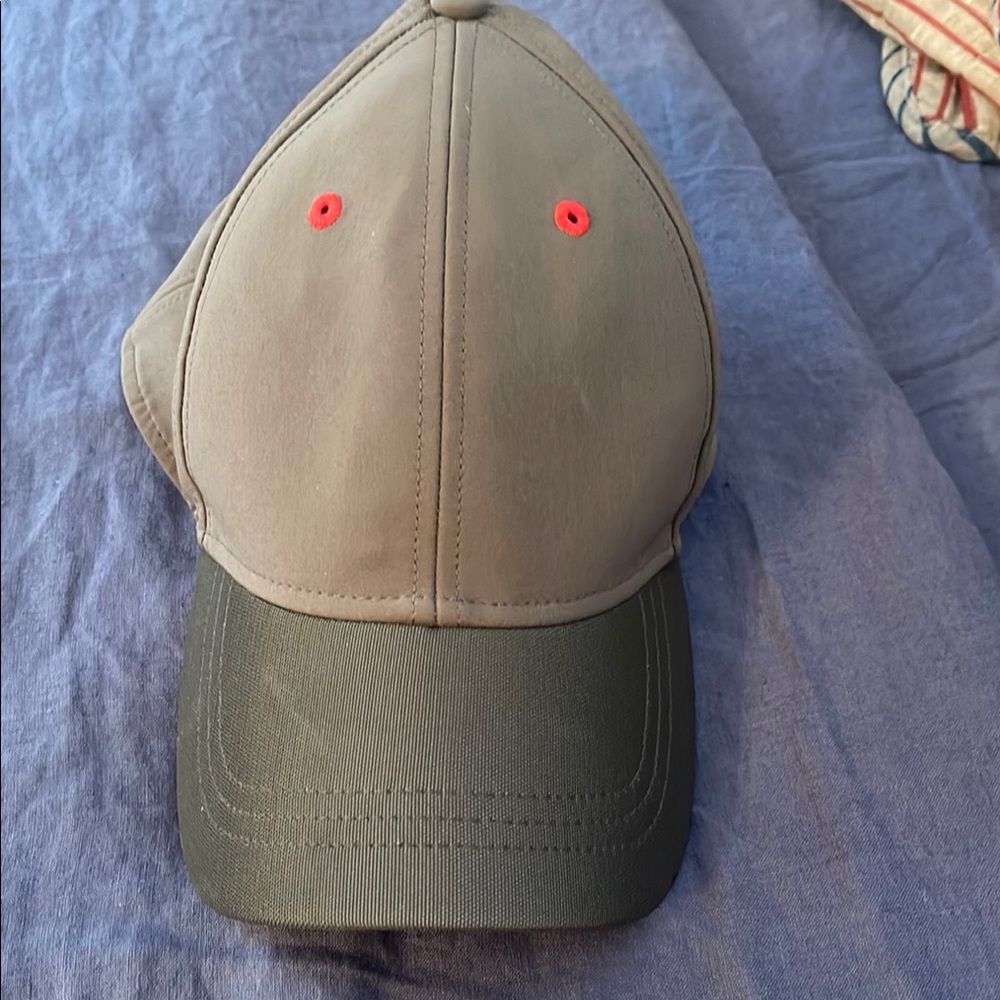 LULULEMON Khaki green and Green Cap with Red Accents